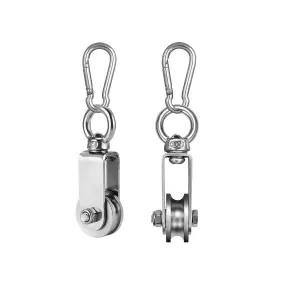 케이블 풀리 휠 스테인리스 스틸 스내치 리깅 블록 팅 체육관 장비 2pcs 1.34in을 리깅하기 위한 카라비너