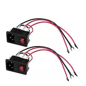 250V 퓨즈 스위치가 포함된 DEVMO 2PCS 3D 프린터 전원 스위치 220V/110V 10A 단락 보호 소켓 입구 모듈
