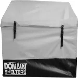 도메인 쉘터 117 갤런 4 x 2 피트 야외 파티오 뒷마당 정원 보관 용기 데크 박스 탈착식 날씨 바 및 클립