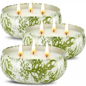 시트로넬라 캔들 야외용 3개 x 12온스 윅 소이 왁스 세트 항아리 최대 240시간 태우기 홈 가든 야드 발코니