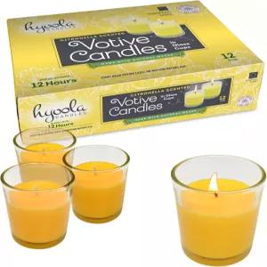 유리컵 실내외 장식 및 모기 퇴치용 효라 시트로넬라 캔들 곤충 벌레 천연 신선한 향 12시간 연소 시간