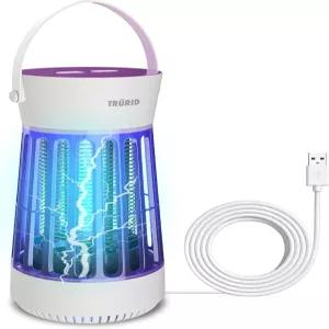 플라이 트랩 실내 벌레 재퍼 UV LED 모기 퇴치제 야외 파티오 선풍기와 간편한 빈 트레이가 있는 휴대용