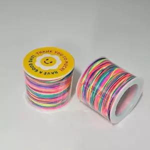 레인보우 네온 매듭끈 구디백 답례품 트와인 끈 유치원 레인보우끈