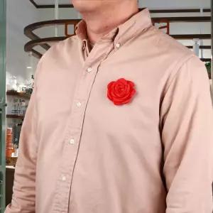 레드 코사지 꽃 카멜리아 6cm