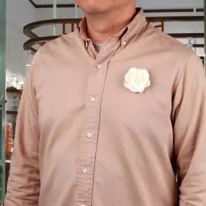 아이보리 6cm 꽃 코사지 카멜리아