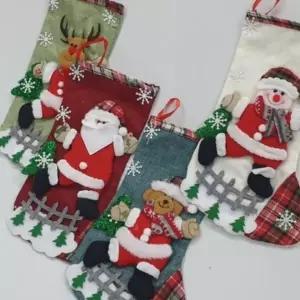 랜덤1개 크리스마스 걸이용 양말 주머니 선물 데코 꾸미기 장식