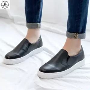 [애슬릿] 여성 슬립온 발편한 화이트 블랙 단화 3cm