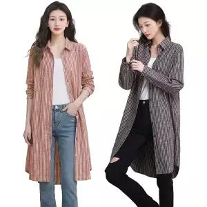 [알트베니] 리넷스트라이프롱셔츠2종