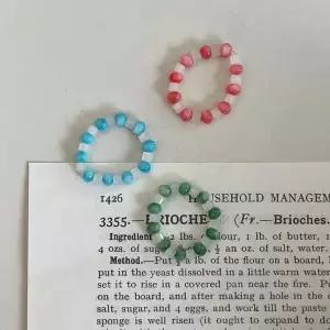 자체제작 자개 크리스탈 유리 비즈 반지 링 우정 커플 고급 조개