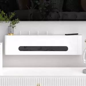 티비선정리함 공유기가리개 와이파이 가리개 파인블랙/길이 티비선 80cm 정