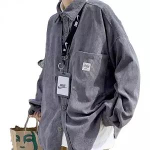 [셀러에이드]남성 오버핏 골덴 셔츠 코듀로이 긴팔 남방 데일리 자켓 루즈핏