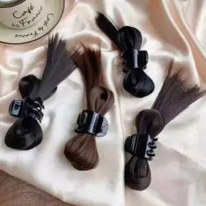 페이크 인조모 집게핀 여성 겨울 헤어 액세서리 포근한 느낌 머리 고정핀 포인트 소품