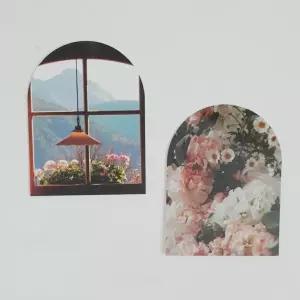 사진 꾸미기 아치형 풍경 엽서 벽 미니 풍경 포스터 카드 인테리어 아치 감성 15종 빈티지 예쁜 꽃 사진