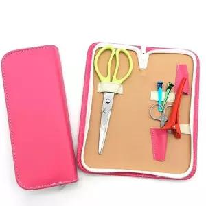 [에스에스_62]파우치 핑크 가위 케이스 가위집 보관 가죽