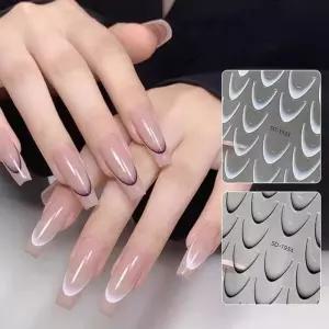 [에스에스_62]프렌치 그라데이션 라인스티커 도그네일 3종