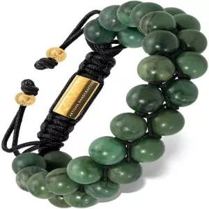 남성용 RTZN 옥 팔찌 ？ 프리미엄 장인 수공예 진청 짙은 녹색 8MM 비즈 스톤 (모로코)