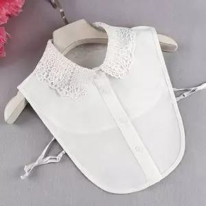 [셀러에이드]펀칭 패턴 레이어드 넥케이프 페이크 카라 이너셔츠