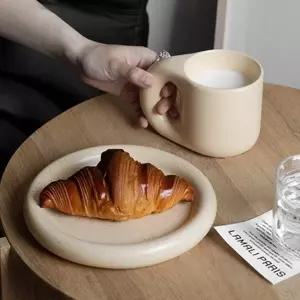 도자기 디자인 머그컵 접시 디저트 티타임 플레이트