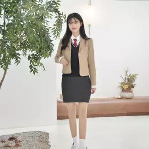 교복몰 스판 사계절 차콜 교복치마 교복 학생복.