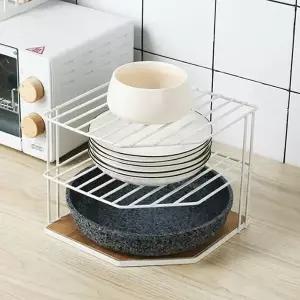3단 PGF112B1 모서리선반 화이트 접시 공간활용 소스통 수납