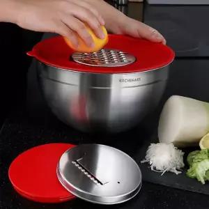 까사니 채칼 믹싱볼 강판 슬라이스 보울 25CM스탠바구니 스테인레스 주방 스텐 서볼