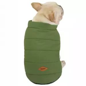 겨울내내 패딩조끼 반려견옷 M 그린강아지 애완용 동물 펫패딩