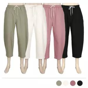 MP24061 리오나 허리 밴딩 9부 벌룬 배기 팬츠트레이닝바지 하의 복하의 트레이닝 바지 워싱9부 룬팬츠 룬