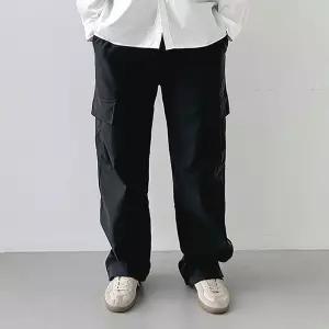 남녀공용 카고 와이드 기모 스트링 팬츠 트레이닝바지 조거 데일리룩 편한 패션 홈웨어 운동복 일상 기본