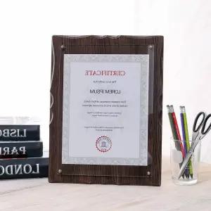 크라운 허가증 상장 액자(A4) 벽걸이 탁상 월넛A4 졸업장 수료증 인액자 임명장 표창장 사진 포토 프레임