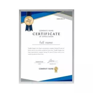 탁상용 상장액자 (평면 A4 유광실버) DK72졸업장 포토 인테리어 사진 장식 자격증 인증서