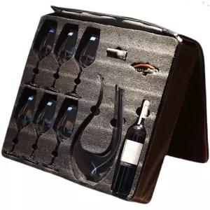 휴대용 글라스 와인잔 유리잔 수납가방 디캔터 세트