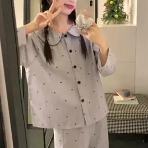 커플 잠옷세트 잠옷 가을 도트 인형칼라 러블리 홈웨어 세트 원픽3