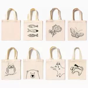 민화 미니 에코백 만들기 꾸미기 무지 천 가방 패브릭 가방