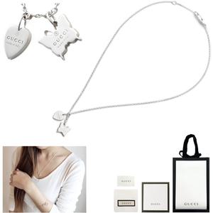 여자 구찌 버터플라이 하트 목걸이 나비 펜던트 실버 선물 생일 기념일 여자친구 와이프