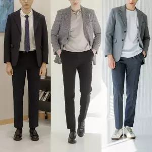 [엠필] 남자  봄 BEST 스판 히든밴딩정장바지 3종세트 (사이즈30~38까지) 블랙,네이비,보카시 3종