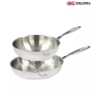 한일STS 베일리 통5중 스텐레스 IH 인덕션가능 후라이팬세트 2종D(후30+궁28)