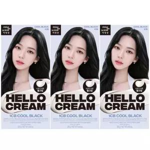 미쟝센 헬로크림 염색약 1CB 쿨블랙 NEW X 3개