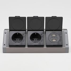 욕실 직각코너 매립식 멀티탭 220V 2구 USB단자 콘센트