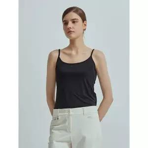 [하프클럽/크로커다일레이디]블랙 여성 에어로 쿨냉감 끈민소매 티셔츠 CLCM