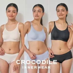 [크로커다일] 소프트핏 쉘론 스트랩 패드일체형 브라+팬티 6종세트 CDW5M091112