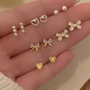 은침귀걸이 세트 큐빅 진주 리본 데일리 귀걸이 악세사리 은귀걸이 데일리귀걸이