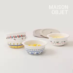 프라카 폴란드풍 도자기 냉동밥용기 450ml 4P 세트