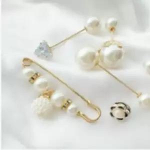 큐빅 단추 진주 브로치 핀 가디건 여밈 사이즈조절 장식 세트
