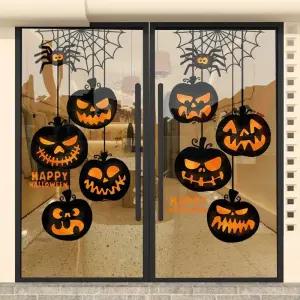 할로윈 창문스티커 유리도어 방문 해피할로윈 유리 포인트스티커 시트지 정전기