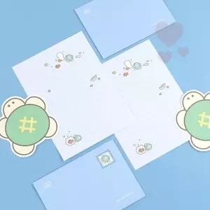 행부기 거북이 생일편지지 캐릭터편지지 행운편지 응원편지 레터세트