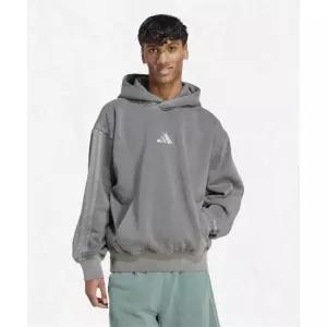 ADIDAS 플리스 워싱 후디 - 블랙 JL6539 2479086