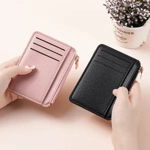 슬림 동전 지폐 카드 지갑 5color 성인 남자 남성 여자 여성 남녀공용 학생 중학생 고등학생 직장인 회사 미니 생일 선물 무지 심플 명함 지퍼형 가죽 웰렛 신용카드 명함지갑