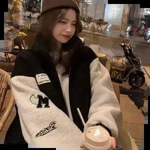 스자켓 여성 루즈핏 캐주얼 스포티 양털 집업 후리스 점퍼