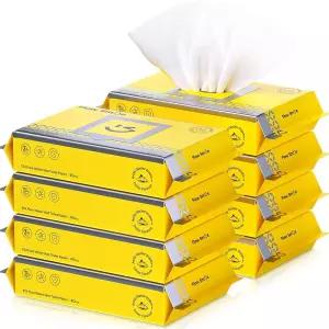 변기에 버릴 수 있는 물티슈, 무향 성인용 100% 식물 기반 엉덩이 라이오셀 섬유로 부드럽고 순함, 정화조