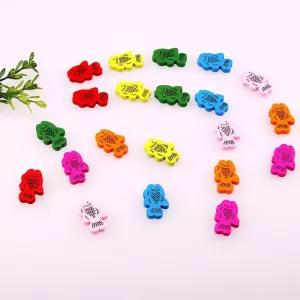 물고기 모양 나무 비즈 대용량 500g 조각 우드/볼 칼라 구슬 부자재 공작 DIY 공예용 공작용 컬러 공예